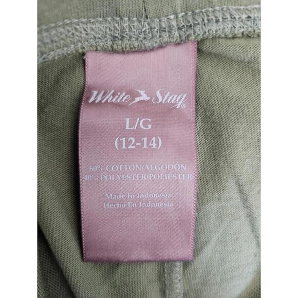 Women's White Stag Elastic Waist Shorts Size Large 12-14 Green Pull On Athletic - Picture 2 of 11